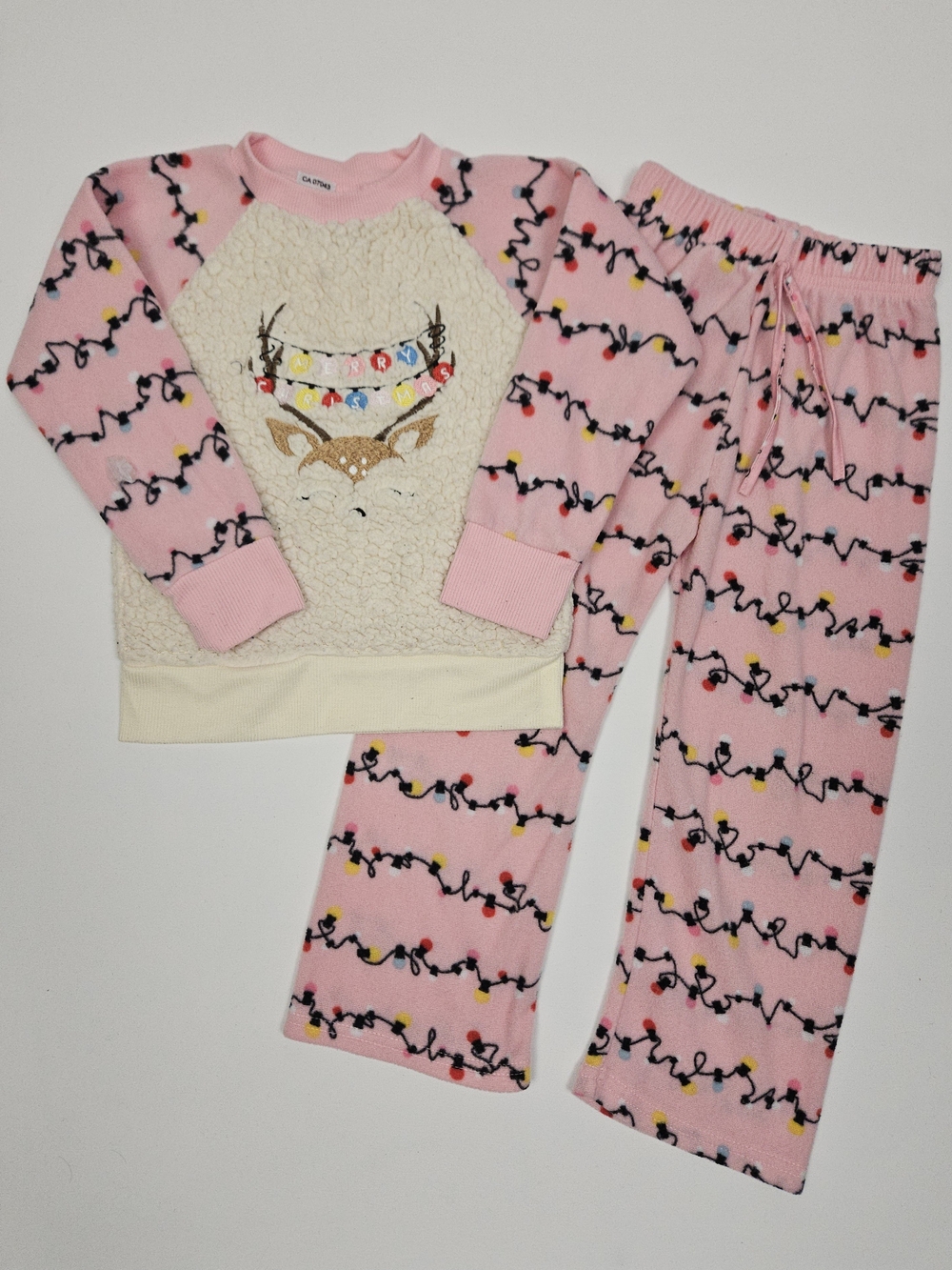 PJ's & Presents Christmas Reindeer Fleece Pajama Set Size 4T